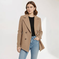 Rosemarie | Unstructured Draped Coat with Roll-Up Sleeves