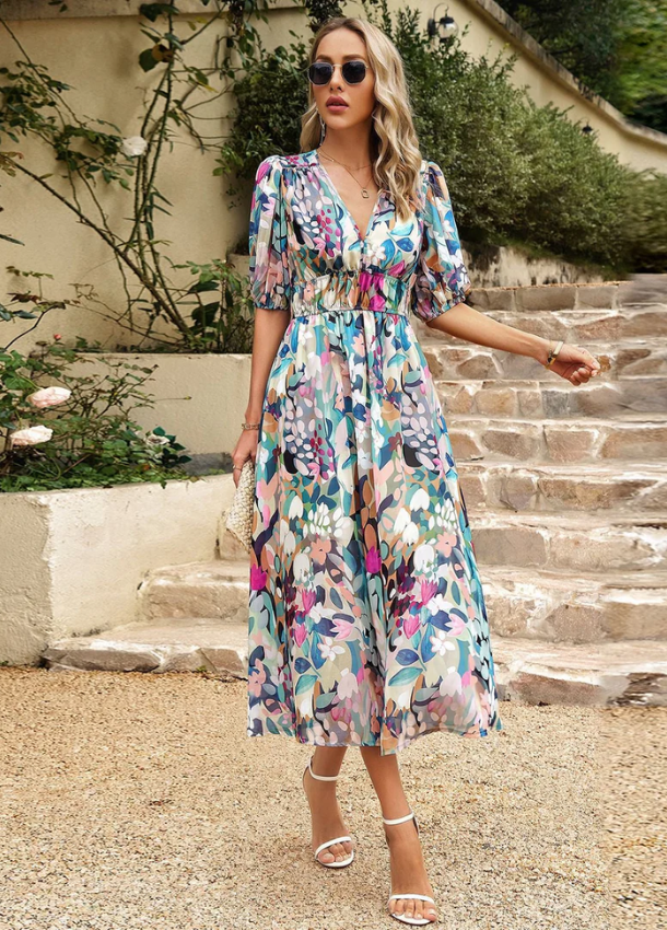 Mella | The Smocked Floral Midi