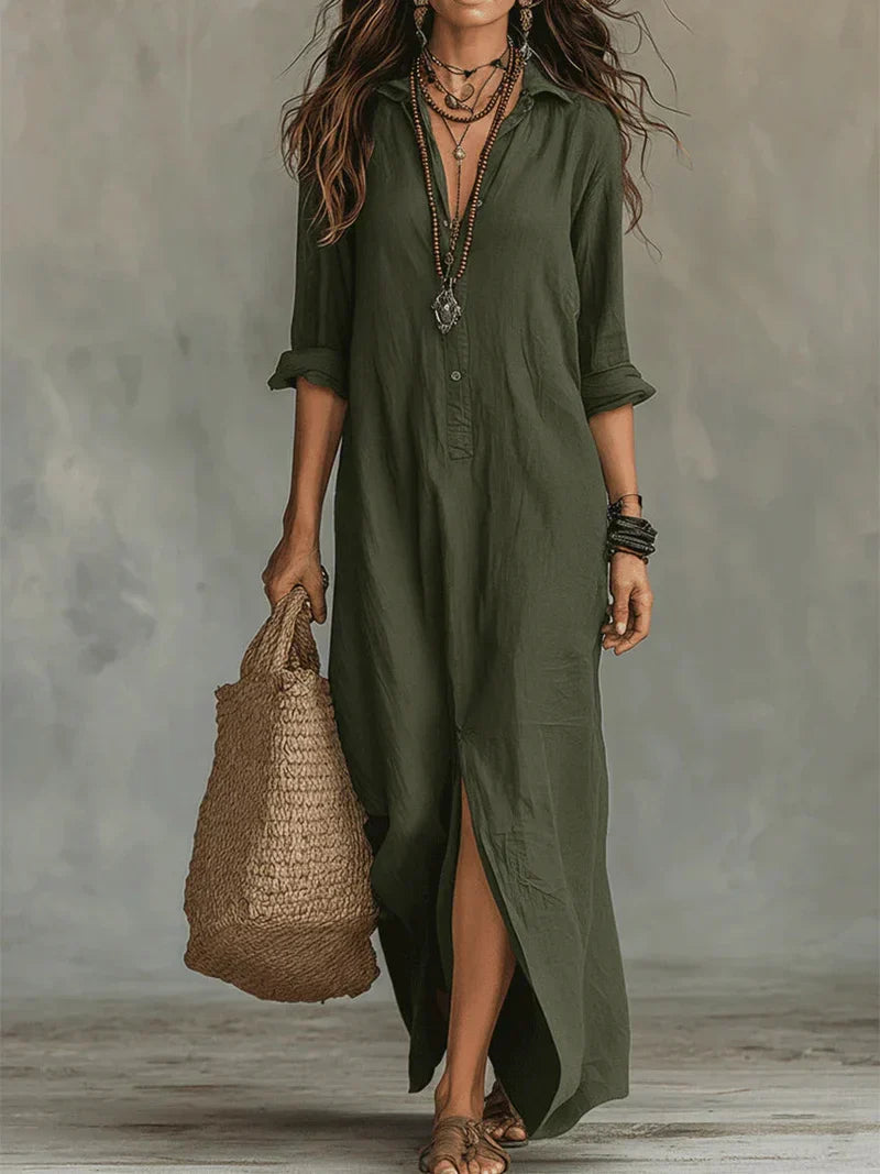 Ríonach | The Boho Button-Down Maxi