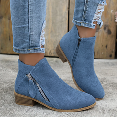 Aoibheann | Orthopedic Block Heel Ankle Boots with Side Zips
