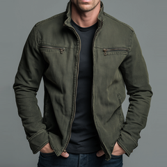 Lorcan | Men's Washed Cotton Zip-Up Jacket
