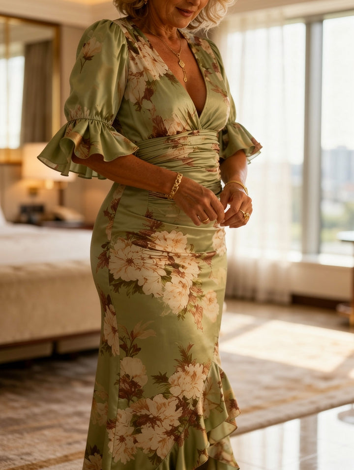 Isadora | The Ruched Floral Maxi