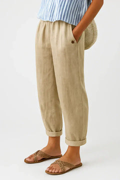 Deichtine | Straight-Leg Trousers with Elastic Waist and Pockets