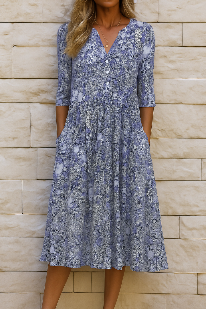 Ottoline | The Printed V-Neck Midi
