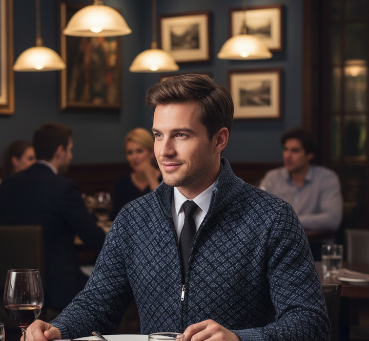 Ultán | The Stand-Collar Zip Cardigan