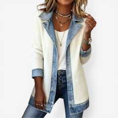 Elaine | Layered Collar Knit Jacket with Button Front