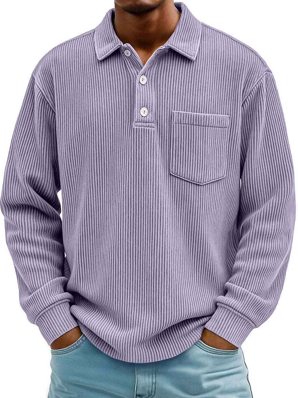 Walt | The Textured Long-Sleeve Polo