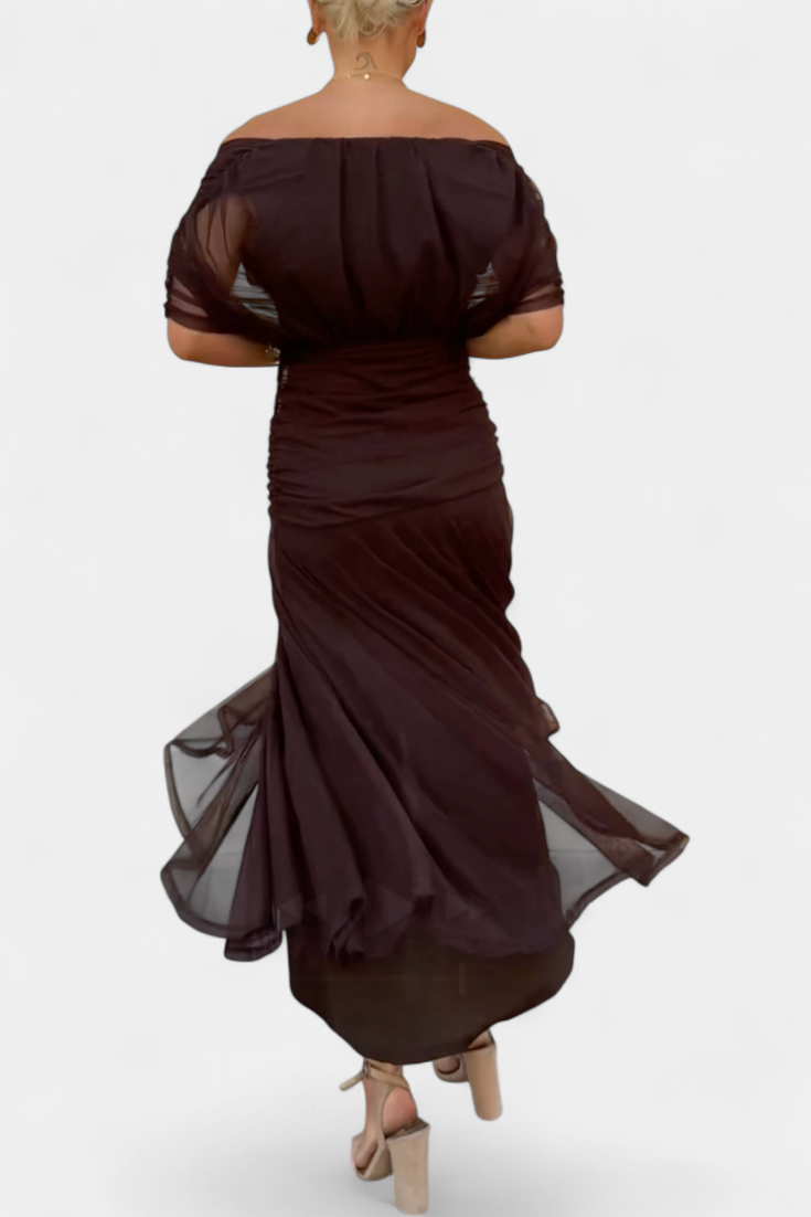 Lucasta | Elegant Off-Shoulder Dress