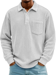 Walt | Men's Ribbed Long-Sleeve Polo Shirt
