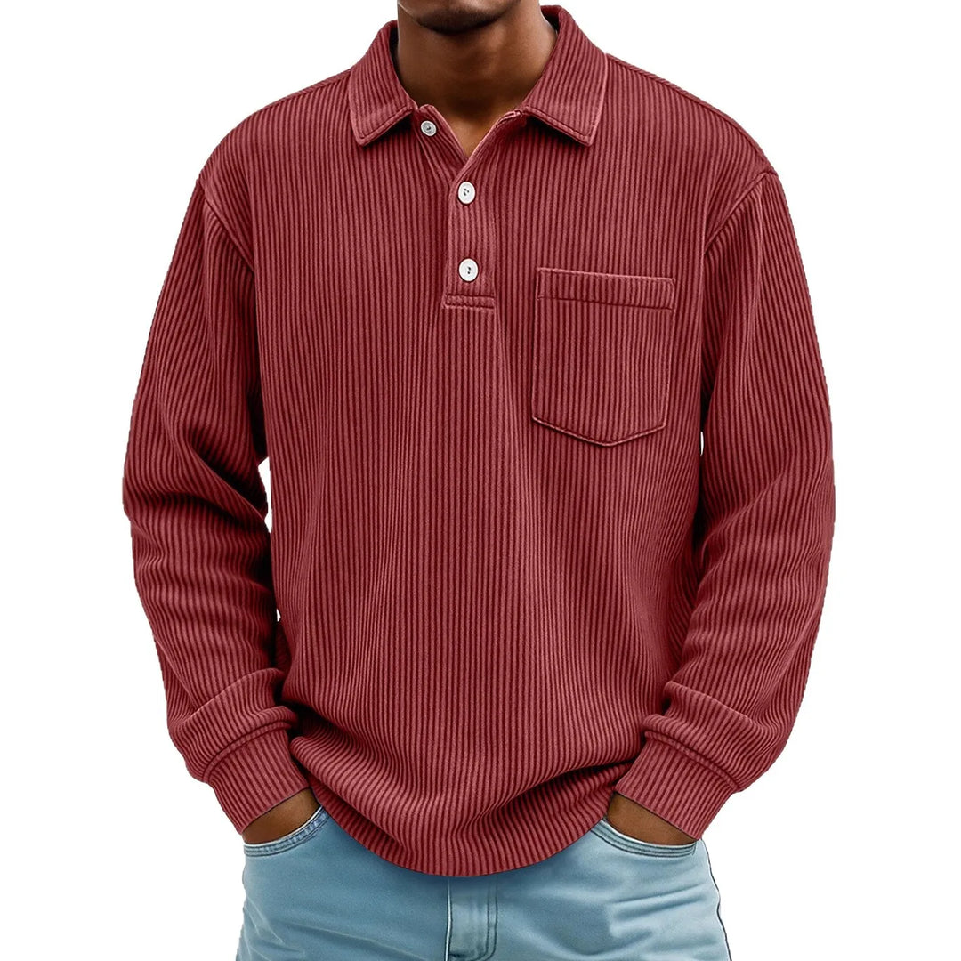 Walt | The Textured Long-Sleeve Polo