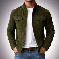 Freddie | Men's Suede Jacket with Chest Flap Pockets
