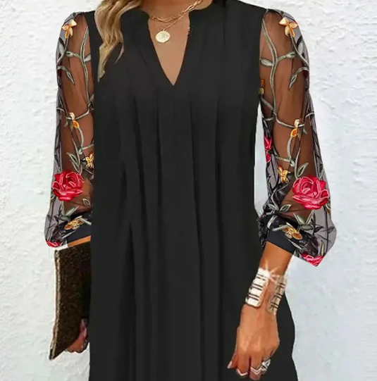 Camille | Elegant Floral Sleeve Dress