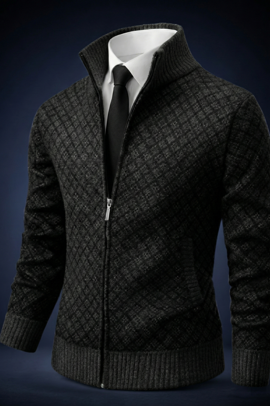 Ultán | The Stand-Collar Zip Cardigan