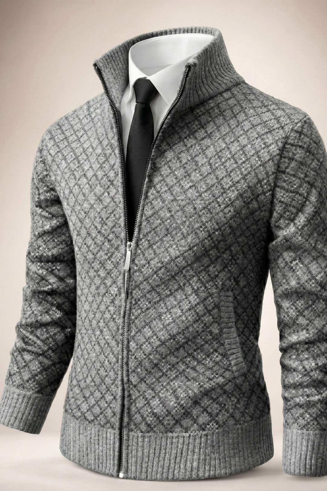 Ultán | The Stand-Collar Zip Cardigan