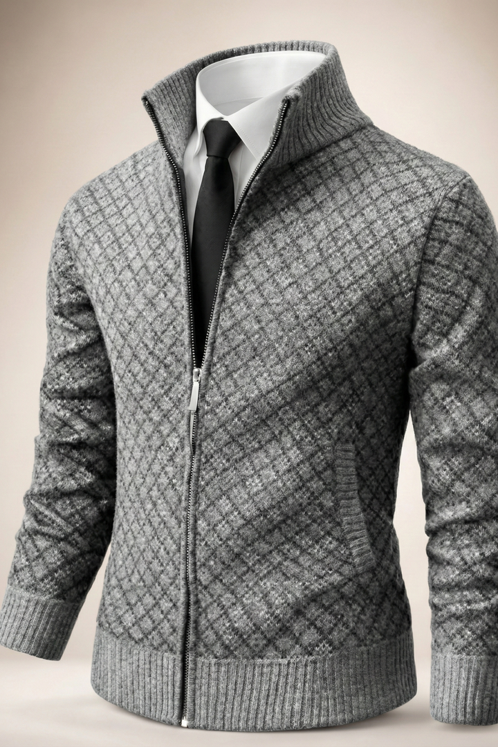 Ultán | The Stand-Collar Zip Cardigan