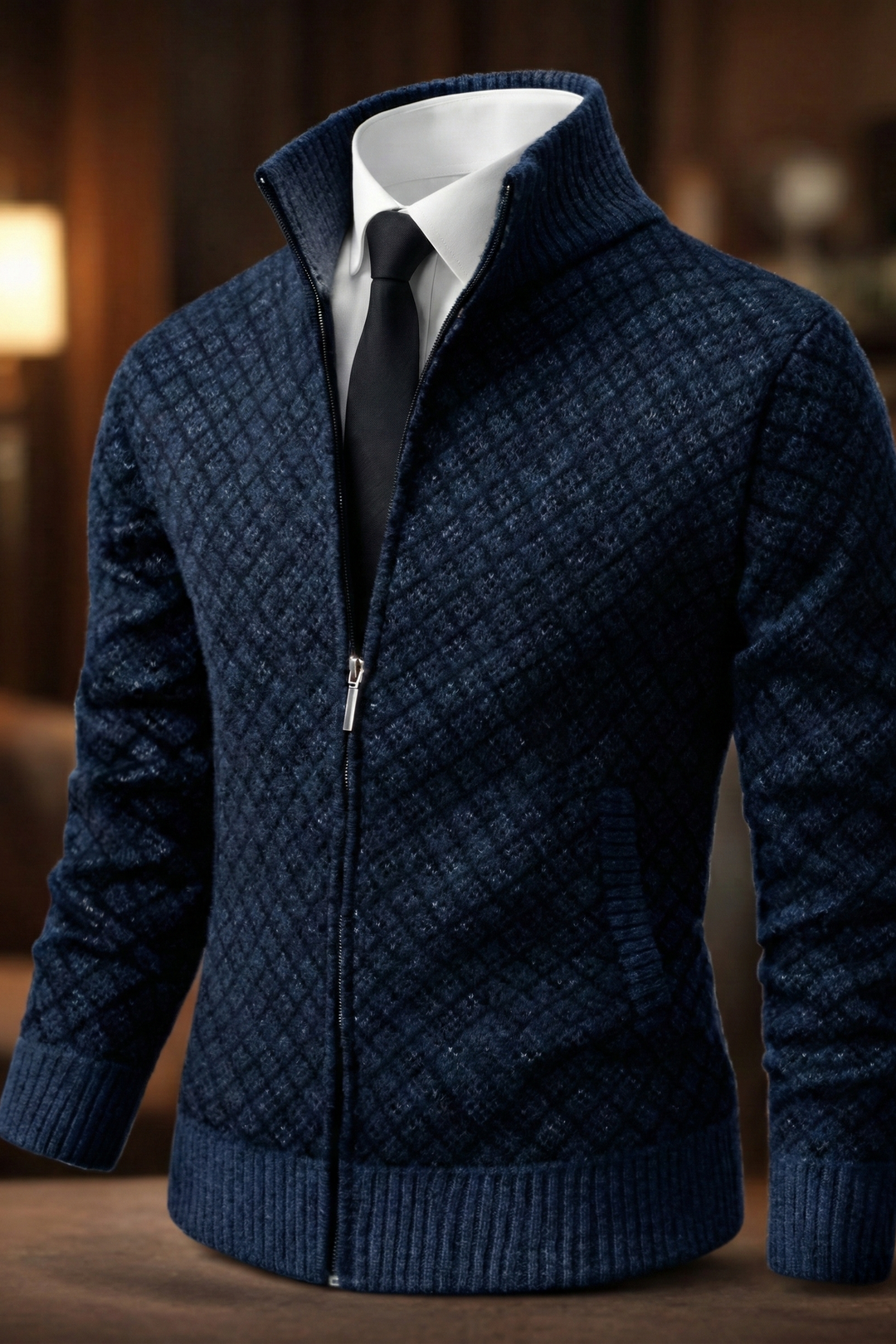 Ultán | The Stand-Collar Zip Cardigan